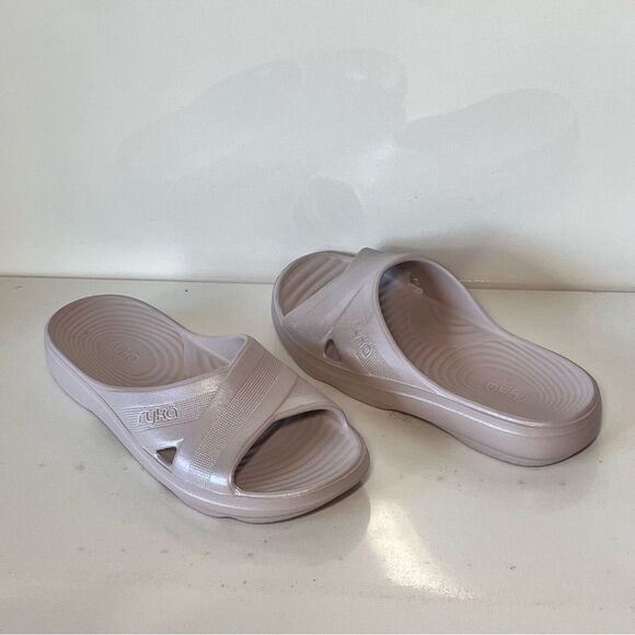 Ryka Refresh Cross-Band Recovery Slide Sandals - Picture 3 of 8